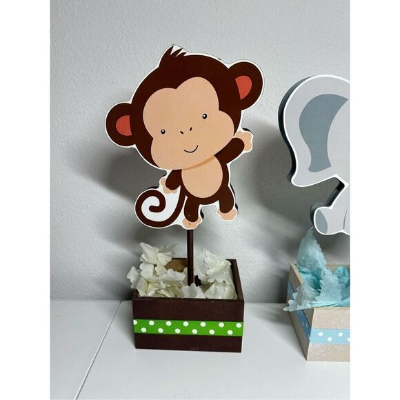 Lot of 3 Jungle Baby Shower Safari Theme Centerpiece Room Decoration - Picture 2 of 12